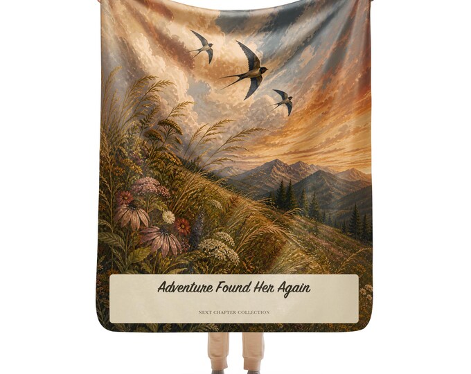 Adventure Found Her Again mountain meadow blanket preview