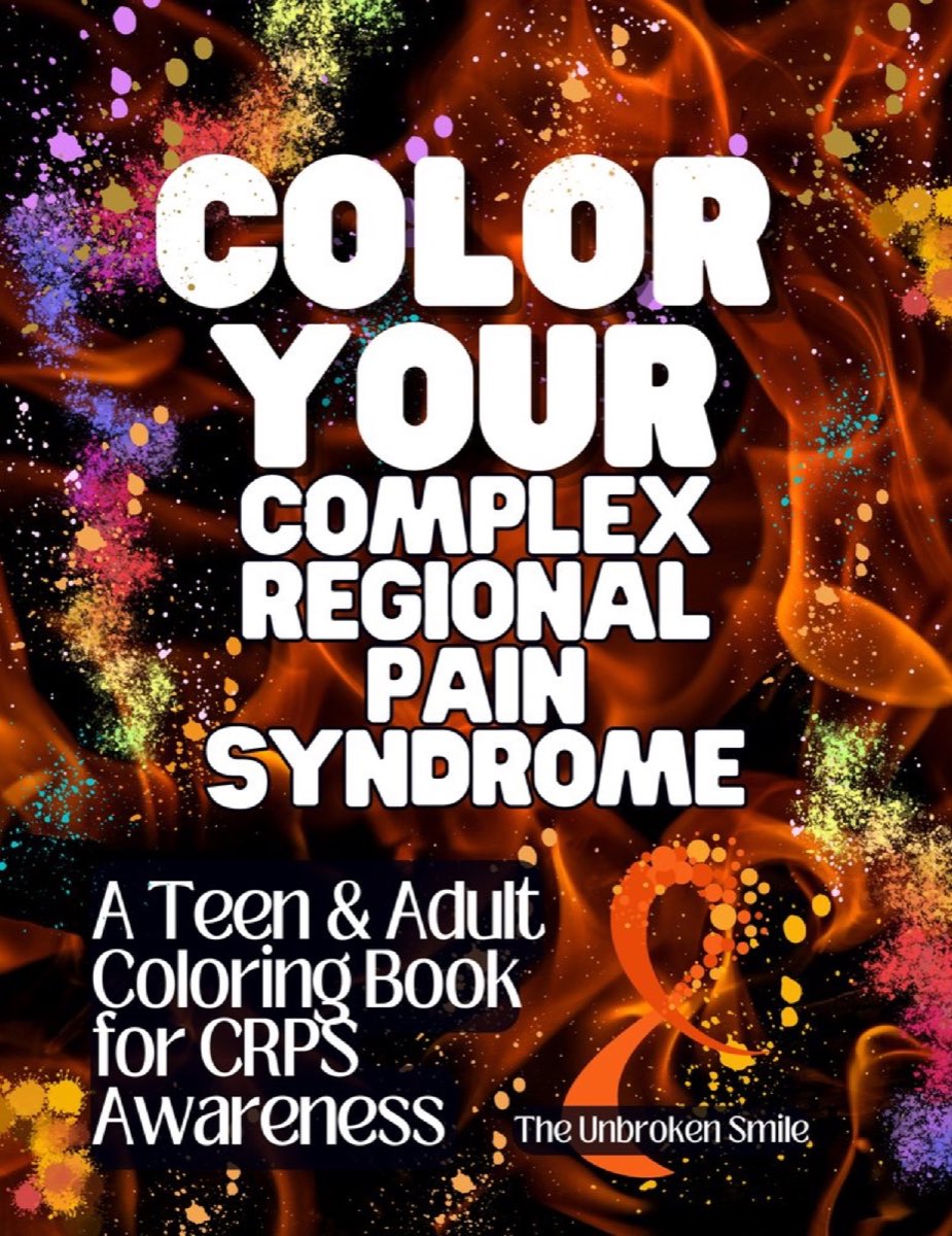 Color Your CRPS coloring book cover by The Unbroken Smile, gentle line-art for chronic pain and hard seasons