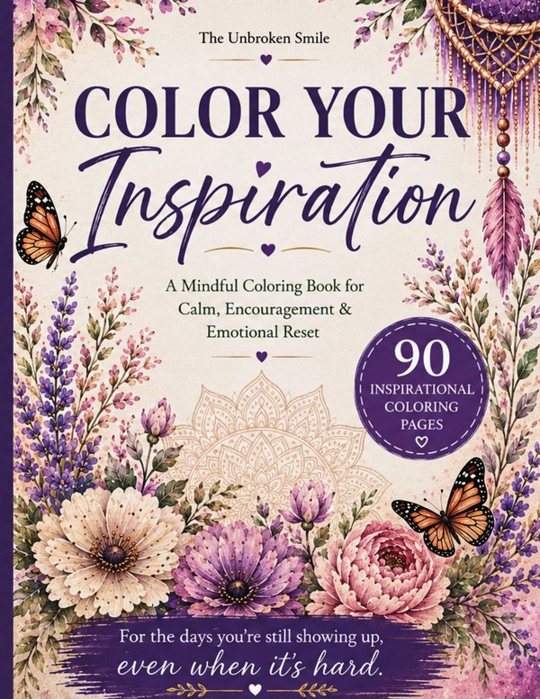 Color Your Inspiration coloring book cover by The Unbroken Smile