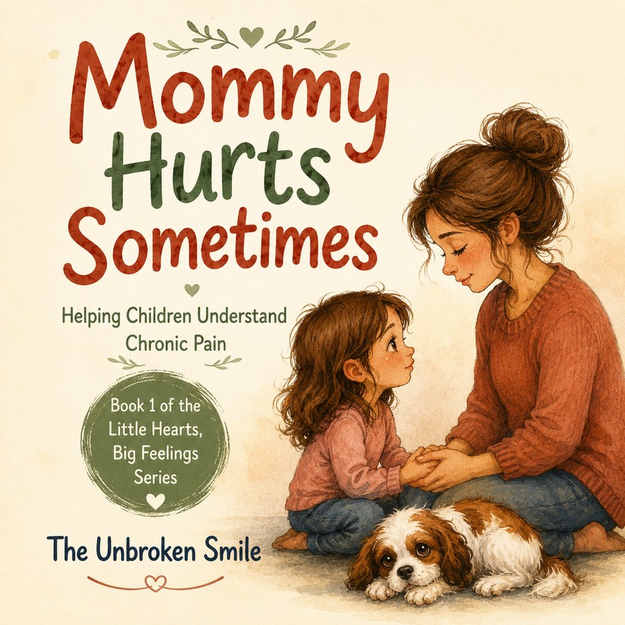 Mommy Hurts Sometimes, a children's picture book about chronic pain, Book 1 of the Little Hearts Big Feelings series by The Unbroken Smile