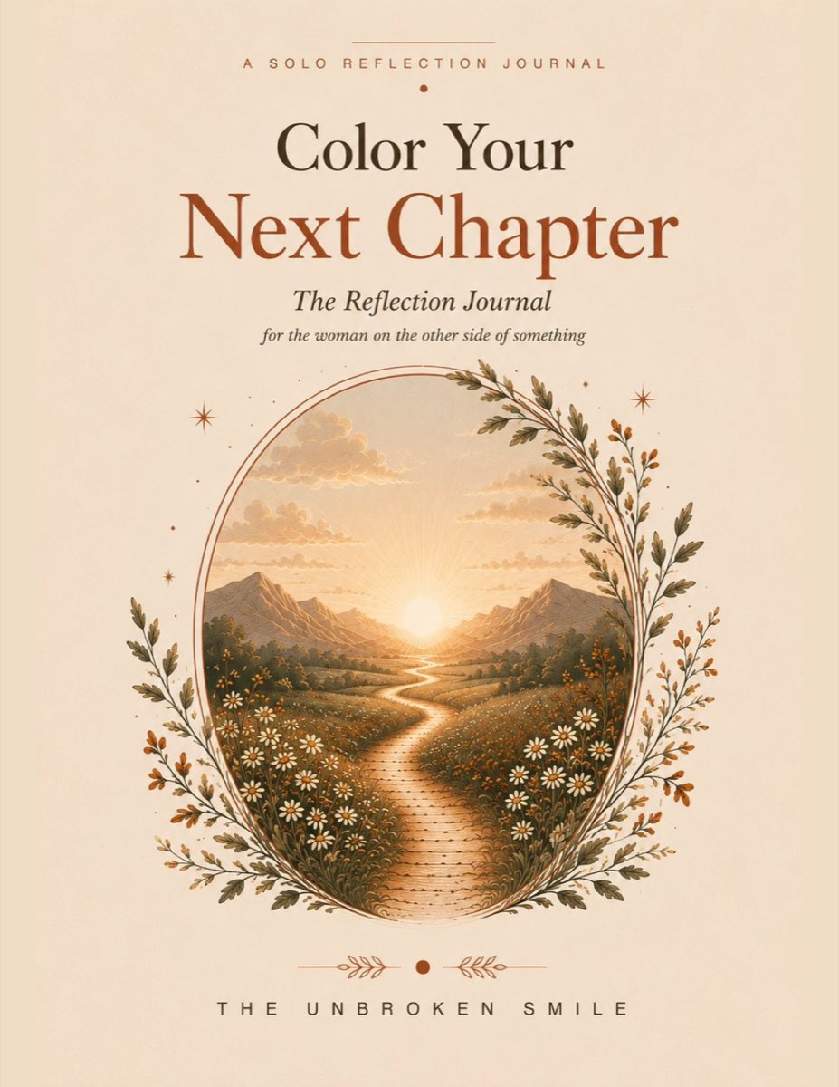 Color Your Next Chapter reflection journal and coloring book cover by The Unbroken Smile