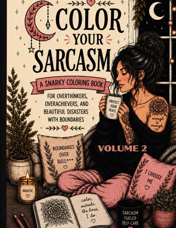 Color Your Sarcasm Volume 2 coloring book cover by The Unbroken Smile