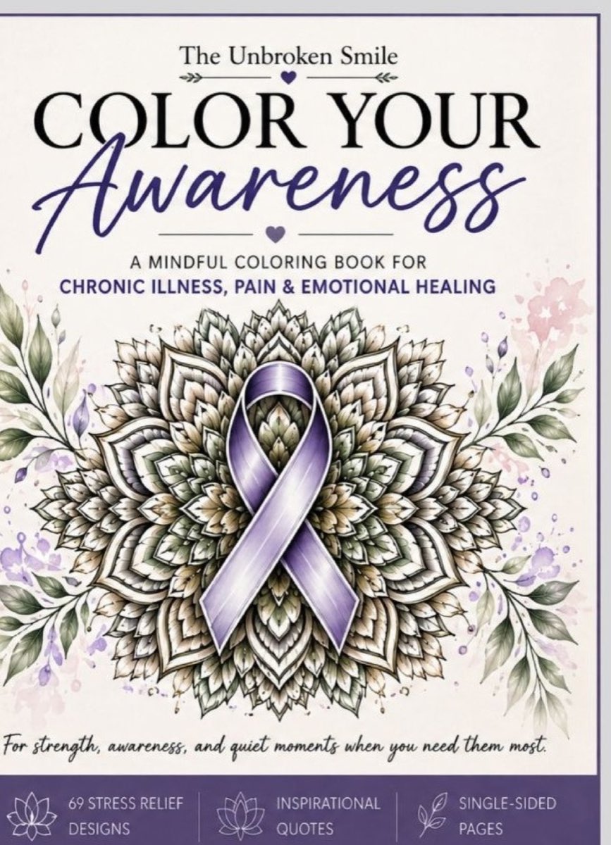 Color Your Awareness coloring book cover by The Unbroken Smile, calming designs for midlife women
