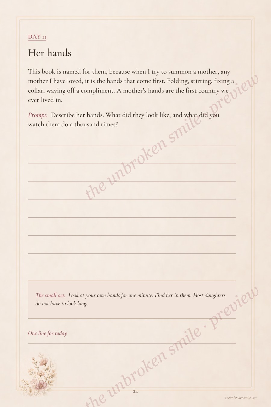 A real writing prompt about a mother's hands from Her Hands